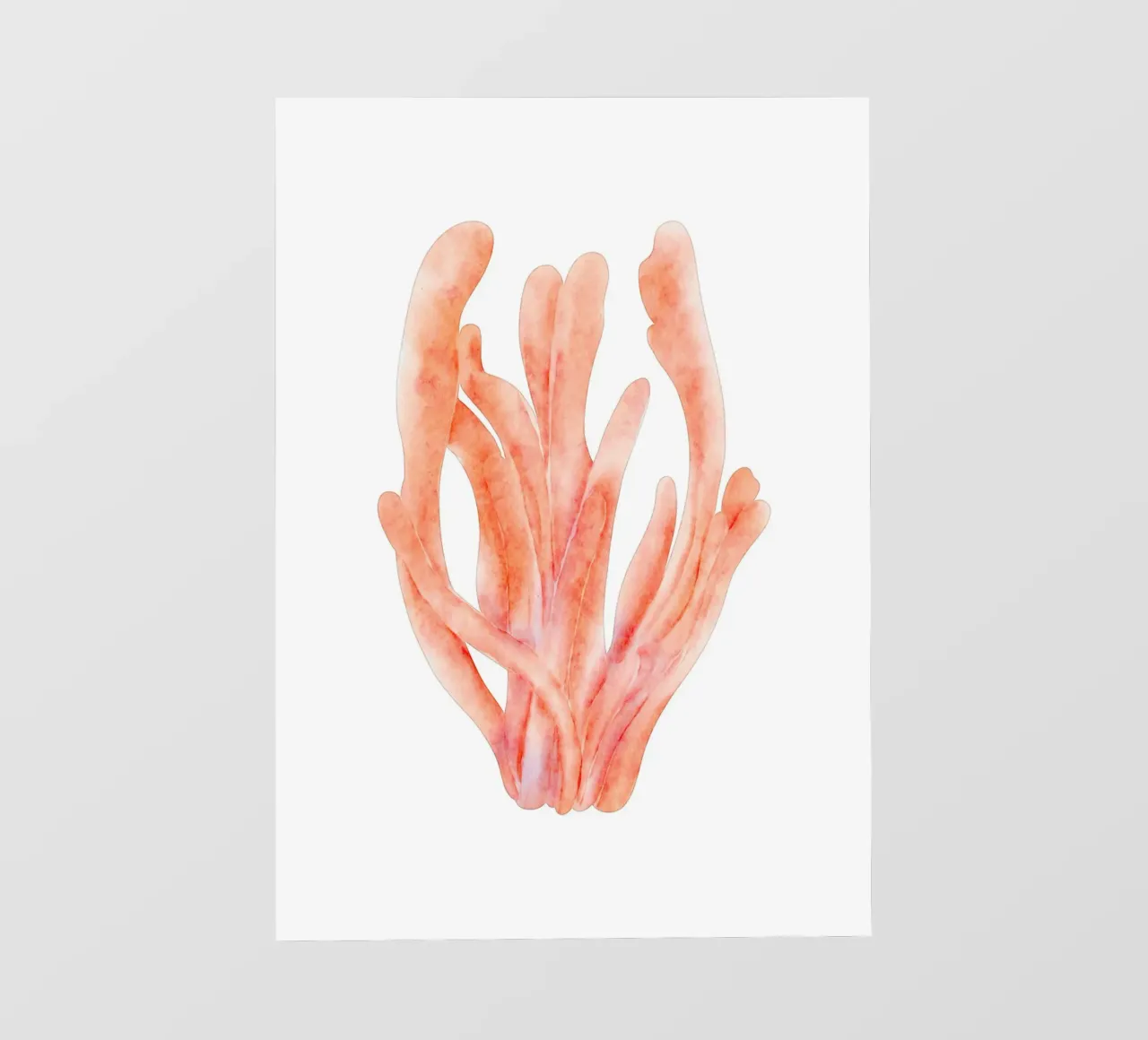 Acquerello di corallo arancione tenue - Ocean Reef Art pellicola backlit da ClubArt