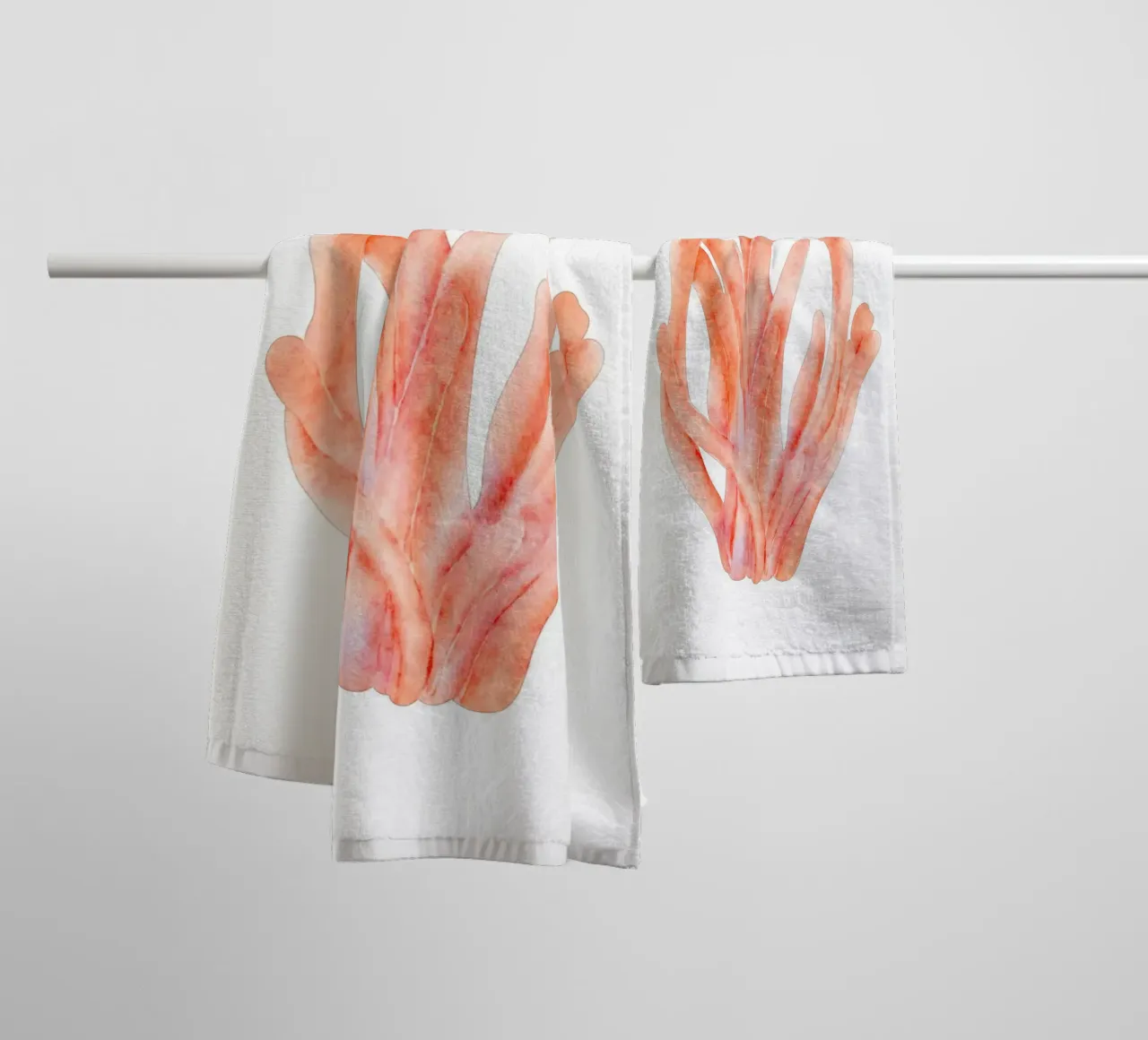 Acquerello di corallo arancione tenue - Ocean Reef Art asciugamano da bagno da ClubArt
