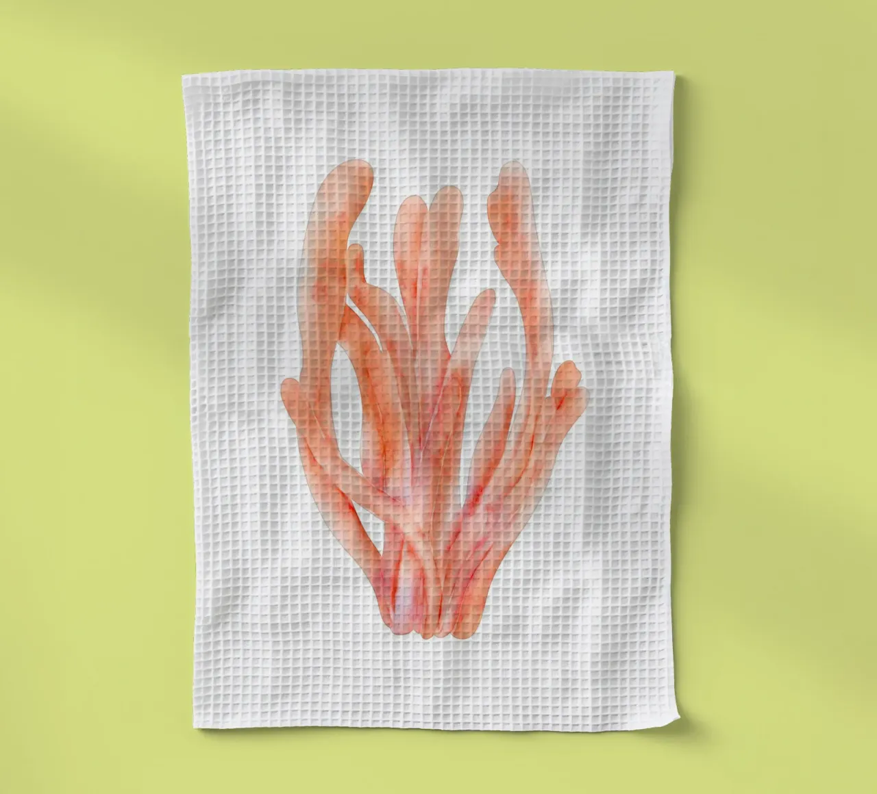 Acquerello di corallo arancione tenue - Ocean Reef Art canovaccio da cucina da ClubArt