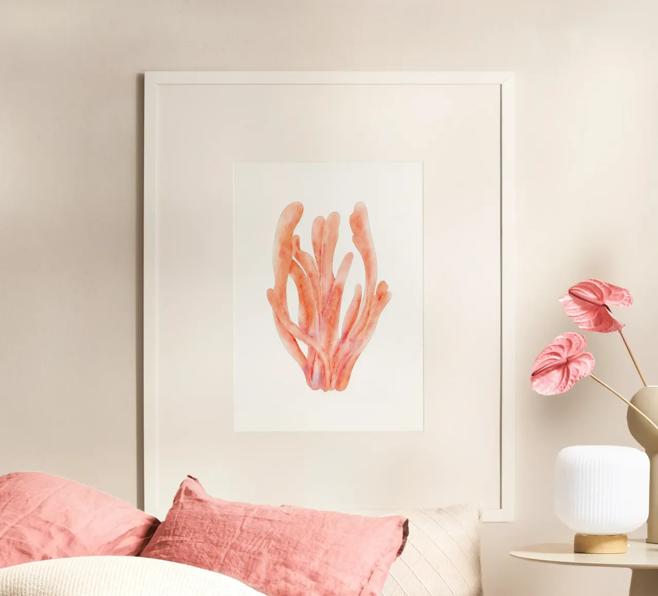 Acquerello di corallo arancione tenue - Ocean Reef Art poster da ClubArt