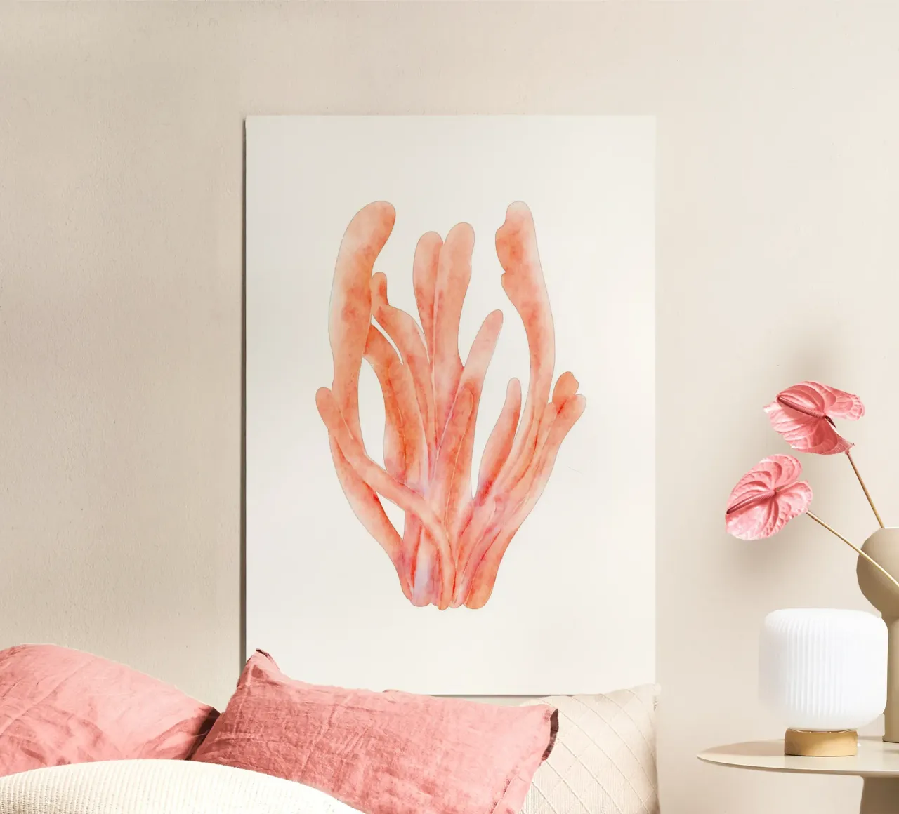 Acquerello di corallo arancione tenue - Ocean Reef Art poster da ClubArt