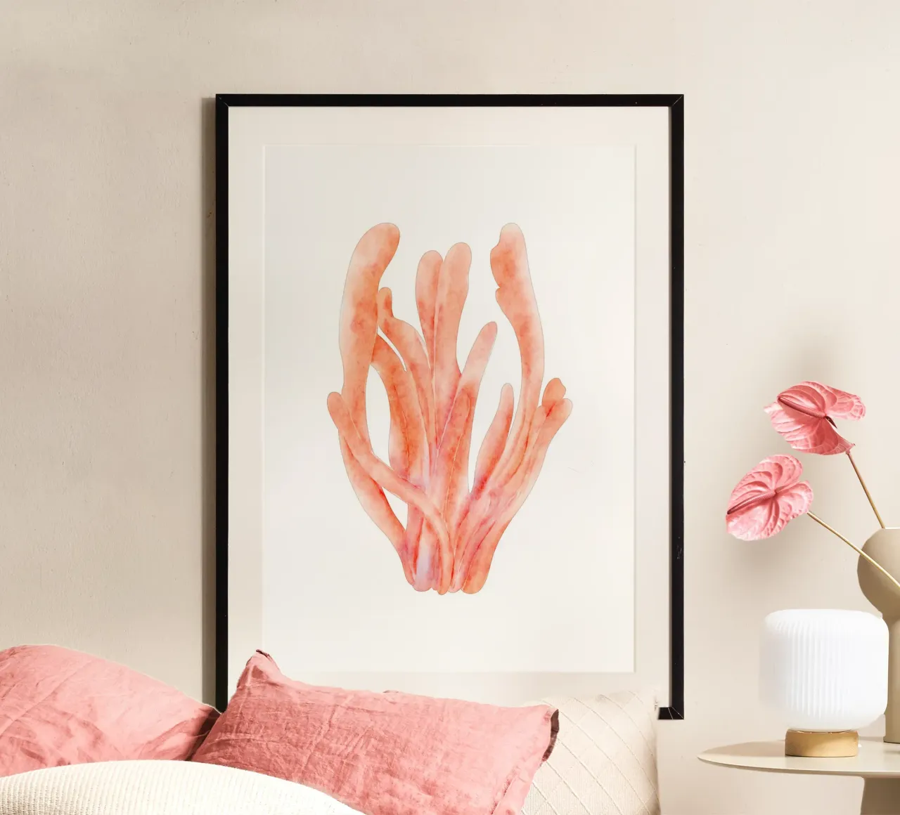 Acquerello di corallo arancione tenue - Ocean Reef Art poster da ClubArt