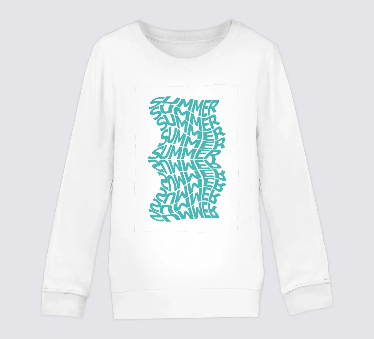 Wavy Summer Typography Art - Trendy Beach Vibes Kinder Sweatshirt von ClubArt