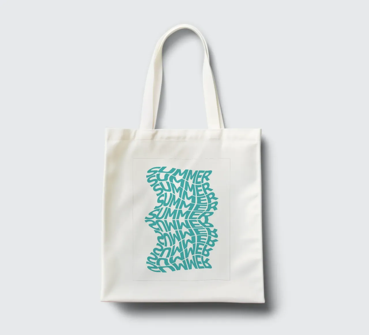 Wavy Summer Typography Art - Trendy Beach Vibes Jutebeutel von ClubArt