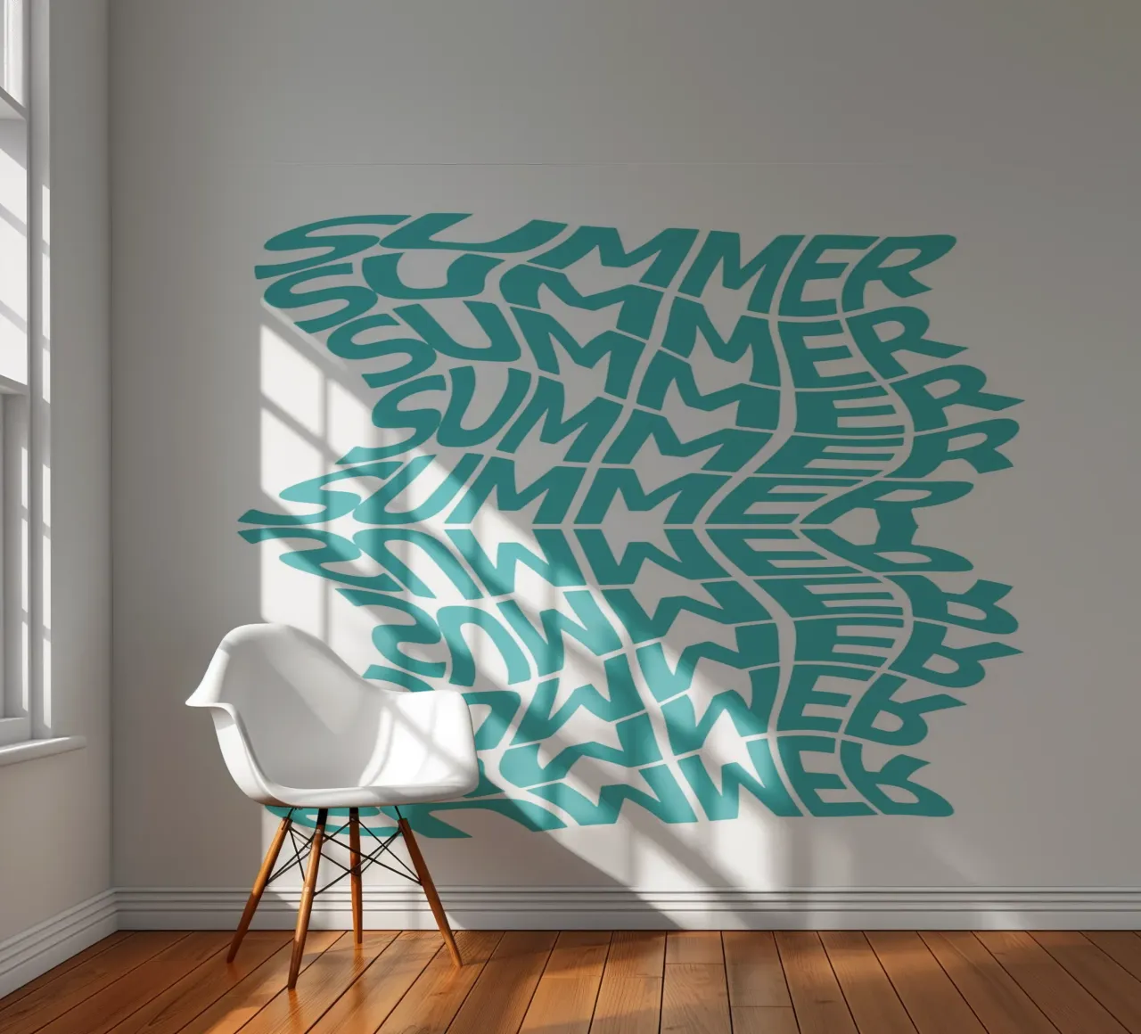 Wavy Summer Typography Art - Trendy Beach Vibes photo wallpaper by ClubArt