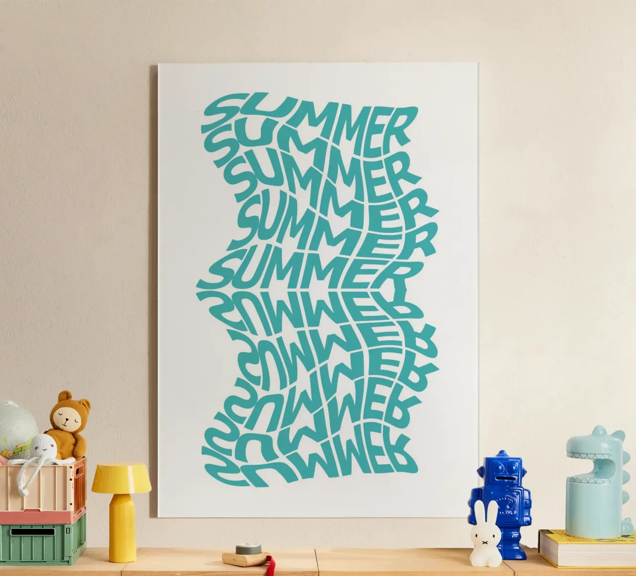 Wavy Summer Typography Art - Trendy Beach Vibes acrylic glass by ClubArt