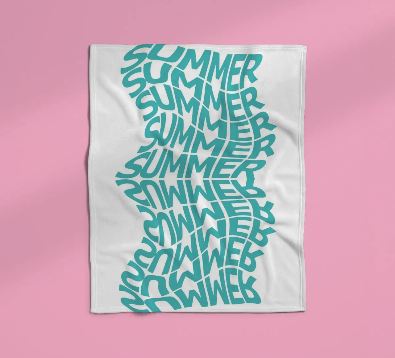 Wavy Summer Typography Art - Trendy Beach Vibes fleece blanket by ClubArt