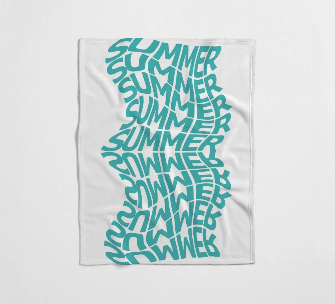 Wavy Summer Typography Art - Trendy Beach Vibes fleece blanket by ClubArt