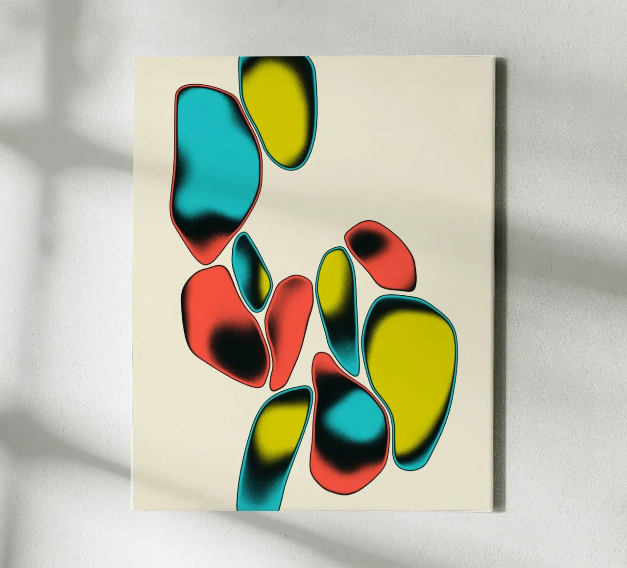 COSMISCHE JAZZ 1 canvas met Baklijst van Jazzberry Blue