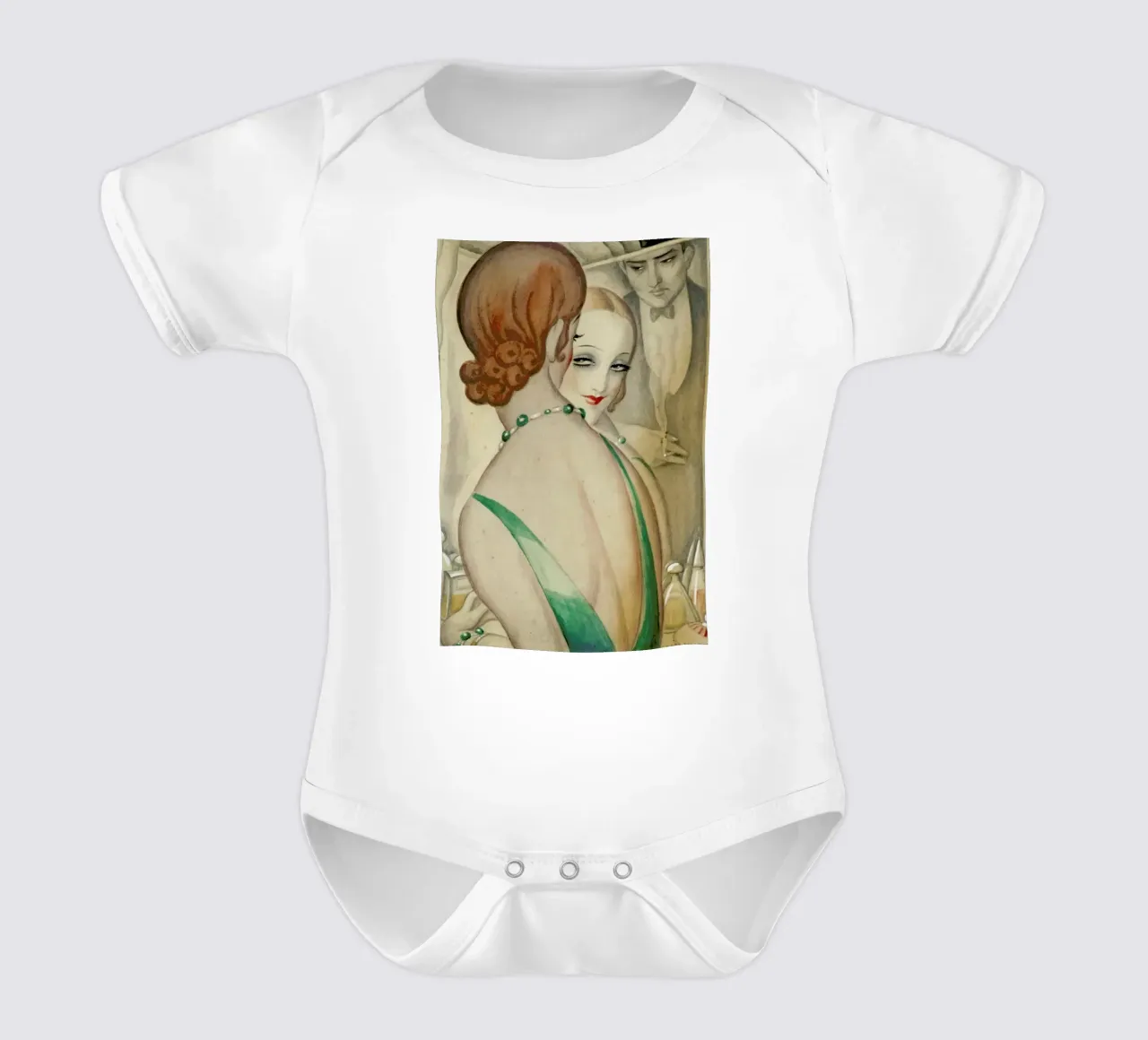 Gerda Wegener - At The Mirror body neonato maniche corte da Vintage by JUNIQE