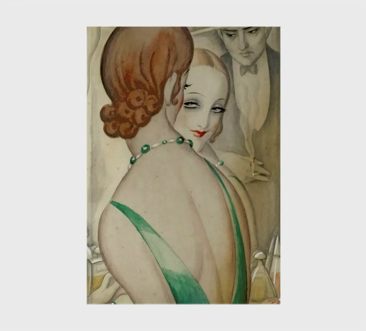 Gerda Wegener - At The Mirror notebook by Vintage by JUNIQE