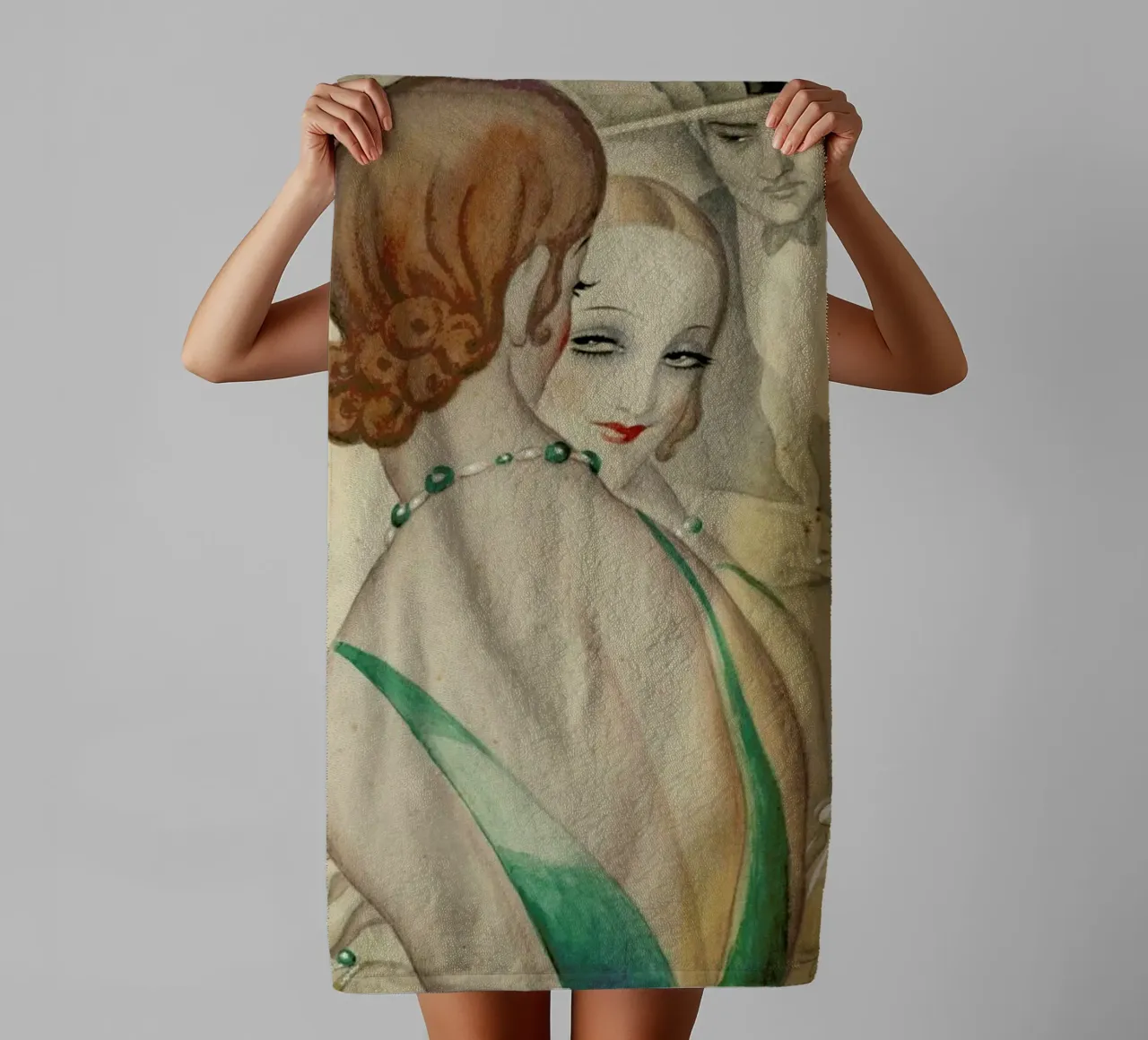 Gerda Wegener - At The Mirror towel by Vintage by JUNIQE