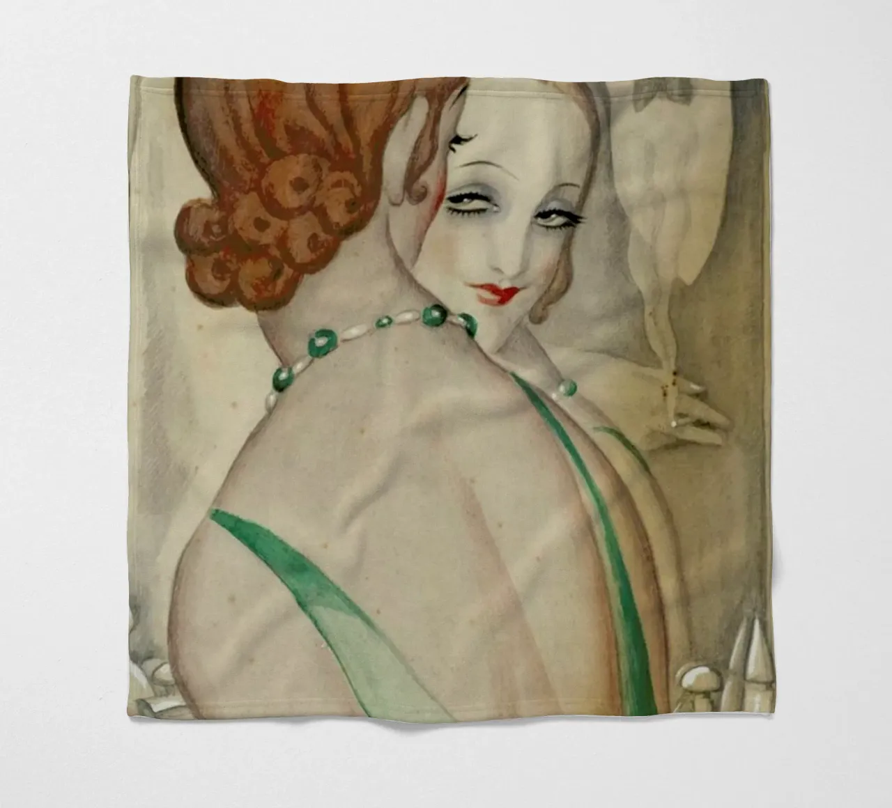 Gerda Wegener - At The Mirror coperta in pile da Vintage by JUNIQE