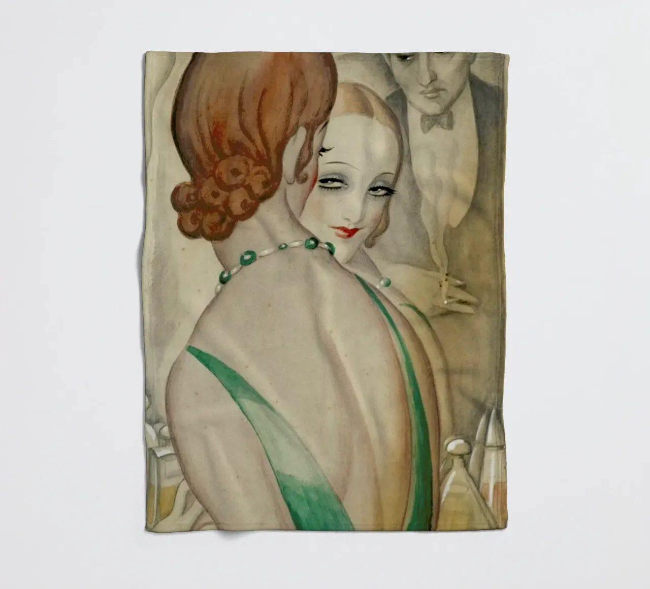 Gerda Wegener - At The Mirror coperta in pile da Vintage by JUNIQE