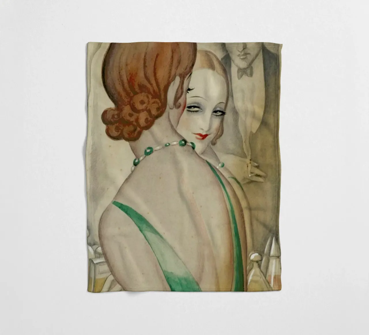 Gerda Wegener - At The Mirror coperta in pile da Vintage by JUNIQE