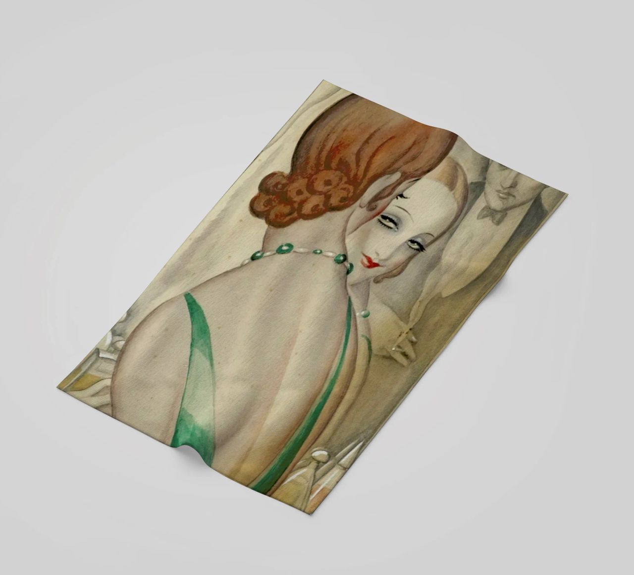 Gerda Wegener - At The Mirror telo mare da Vintage by JUNIQE