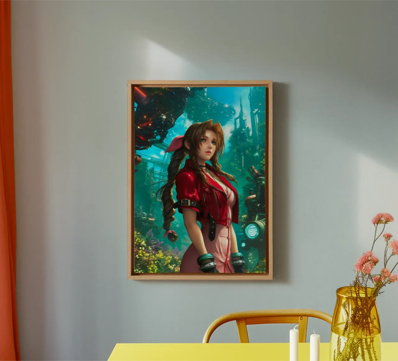 Aerith Final Fantasy VII FFVII FF7 tela con Cornice a cassetta da Fleur de Lys