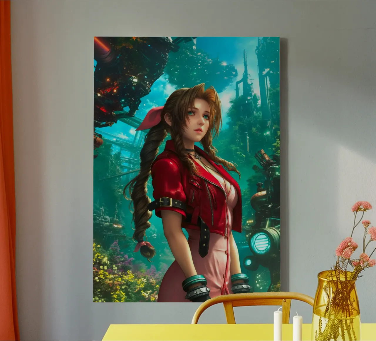 Aerith Final Fantasy VII FFVII FF7 tela con Cornice a cassetta da Fleur de Lys