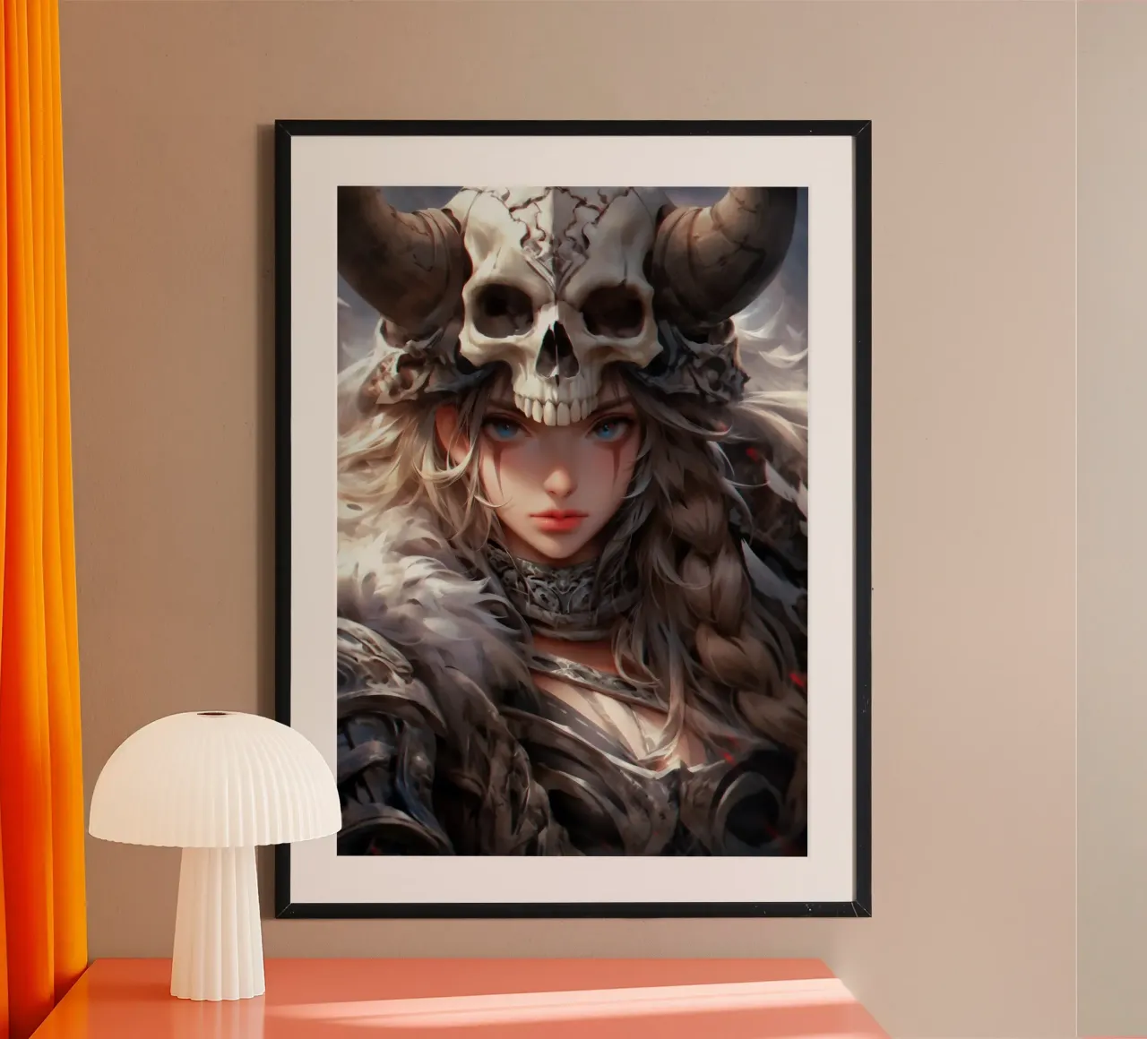 Anime Dea vichinga poster con telaio in plastica da Fleur de Lys