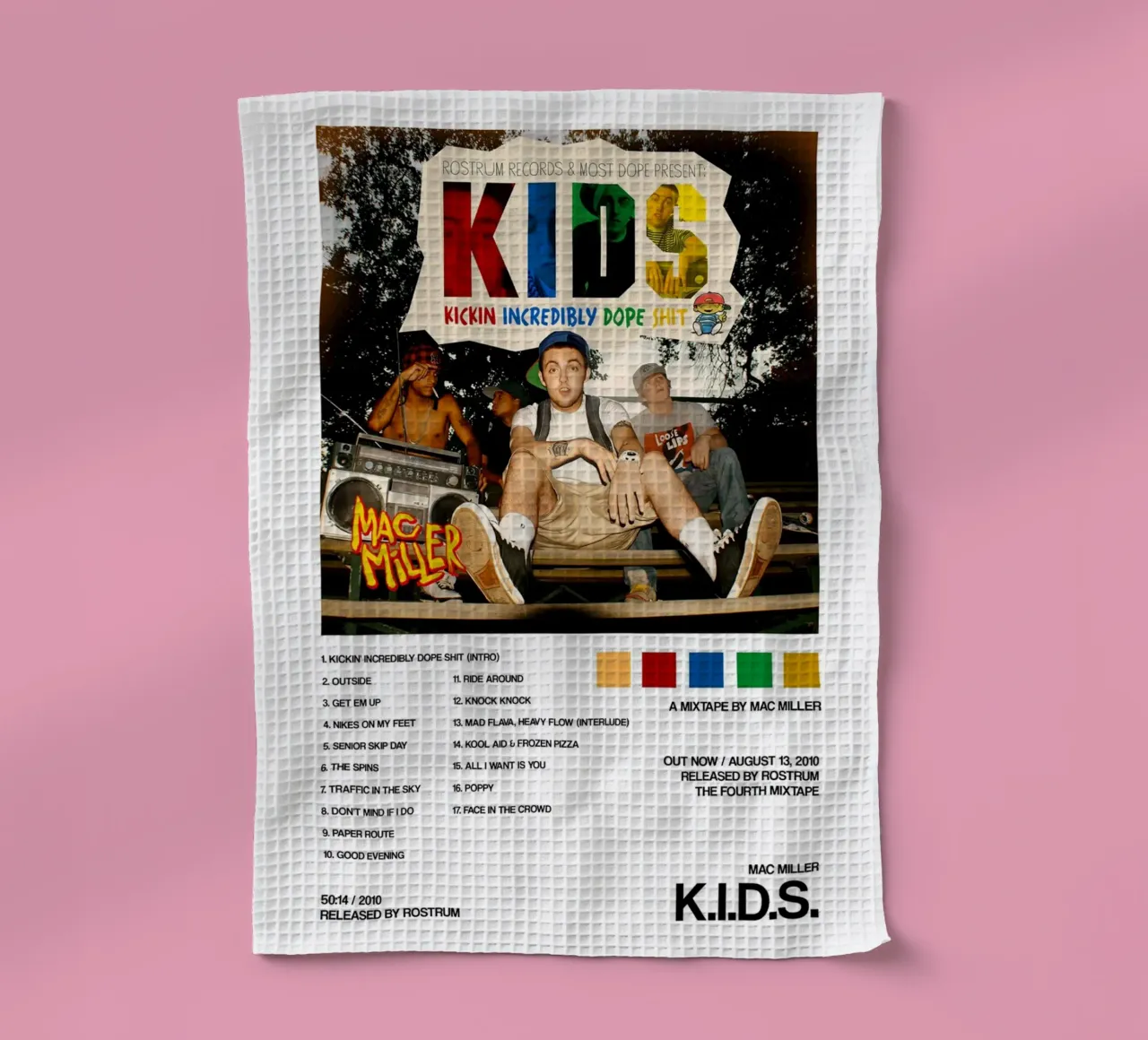 Other Version Minimalist Kids Album tea towel by rockytamoe
