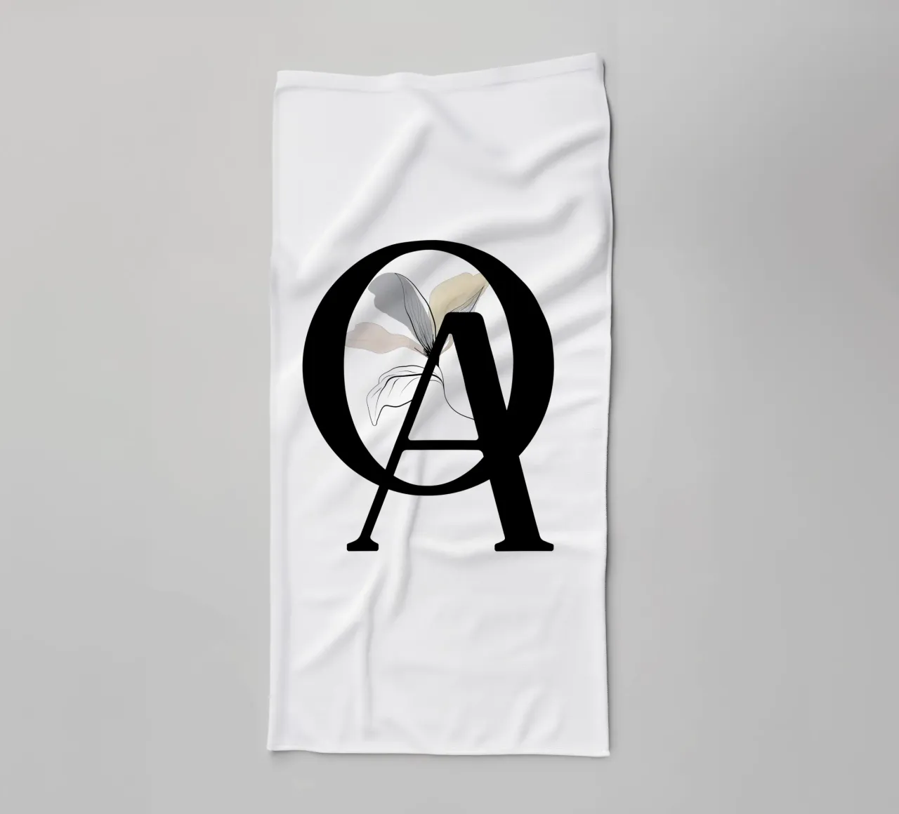 Lettera O e A - Design tipografico floreale asciugamano da bagno da StrindesignStudio