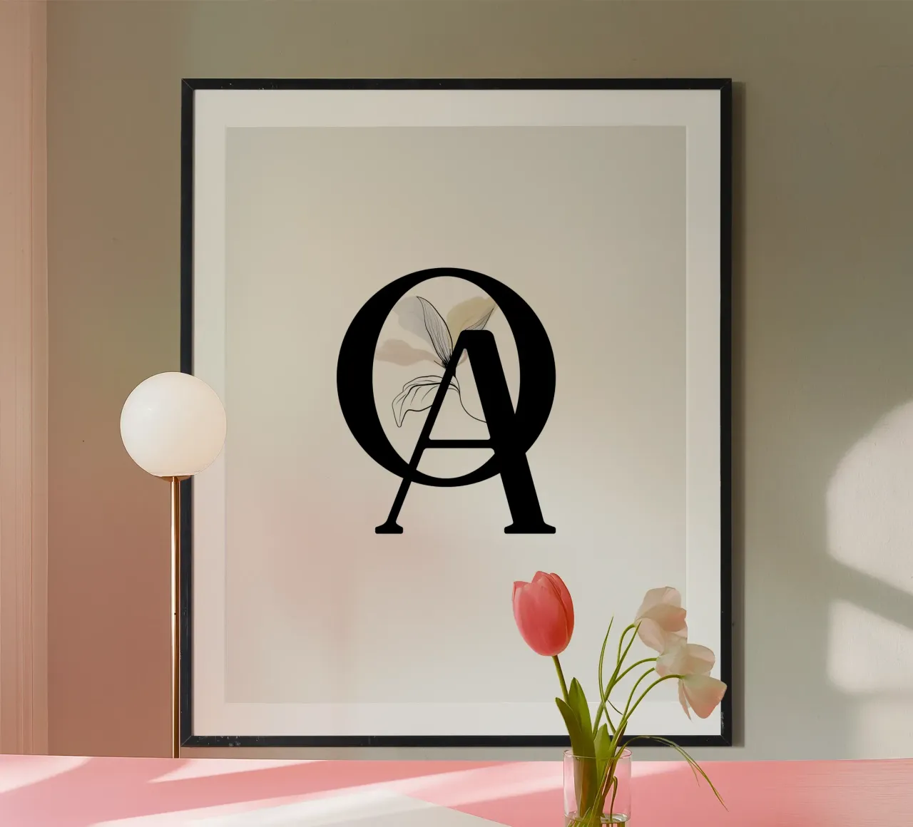Letter O & A - Floral typography design hahnemühle by StrindesignStudio