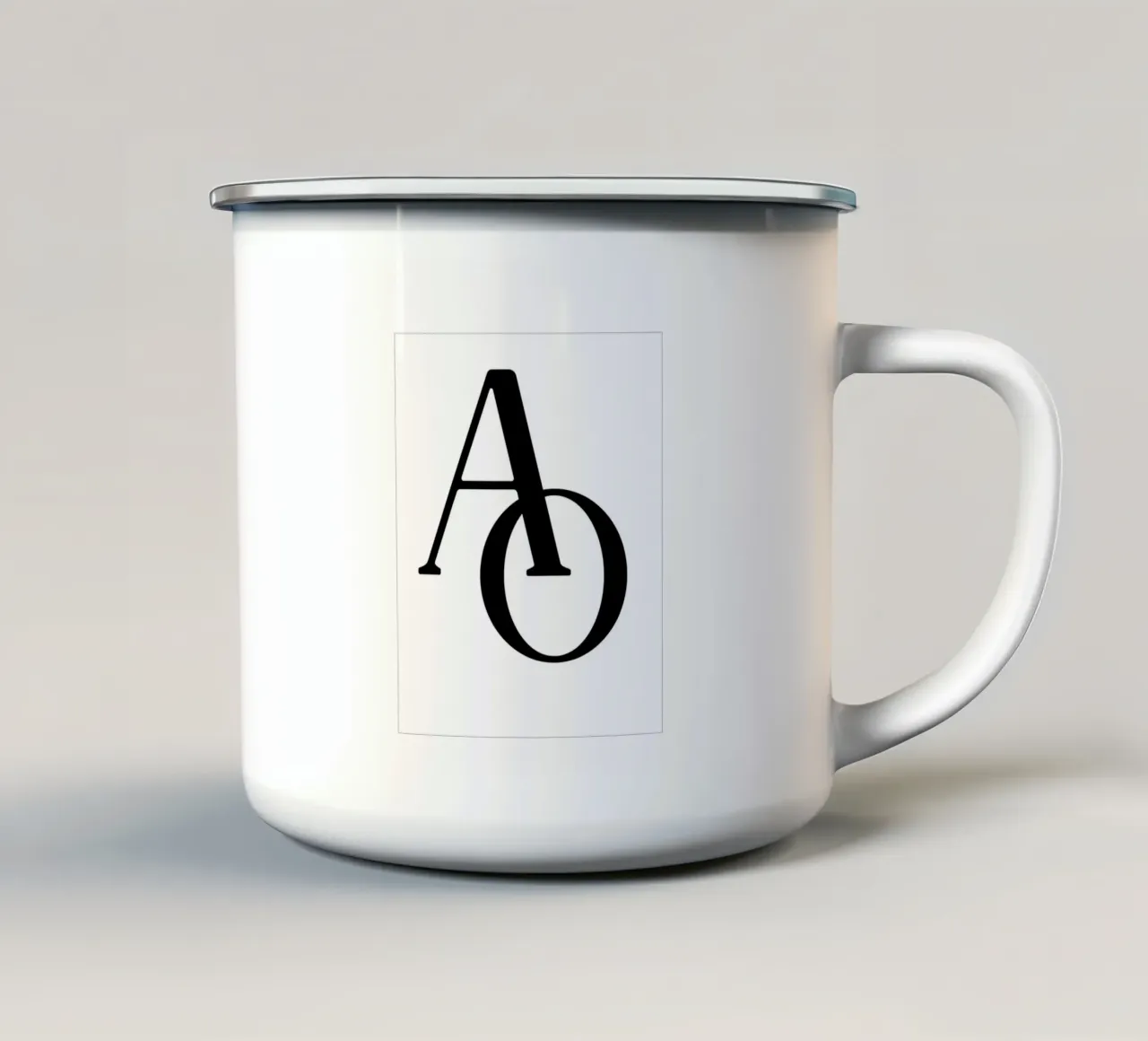Poster con monogramma O A - Tipografia minimalista tazza in smalto da StrindesignStudio