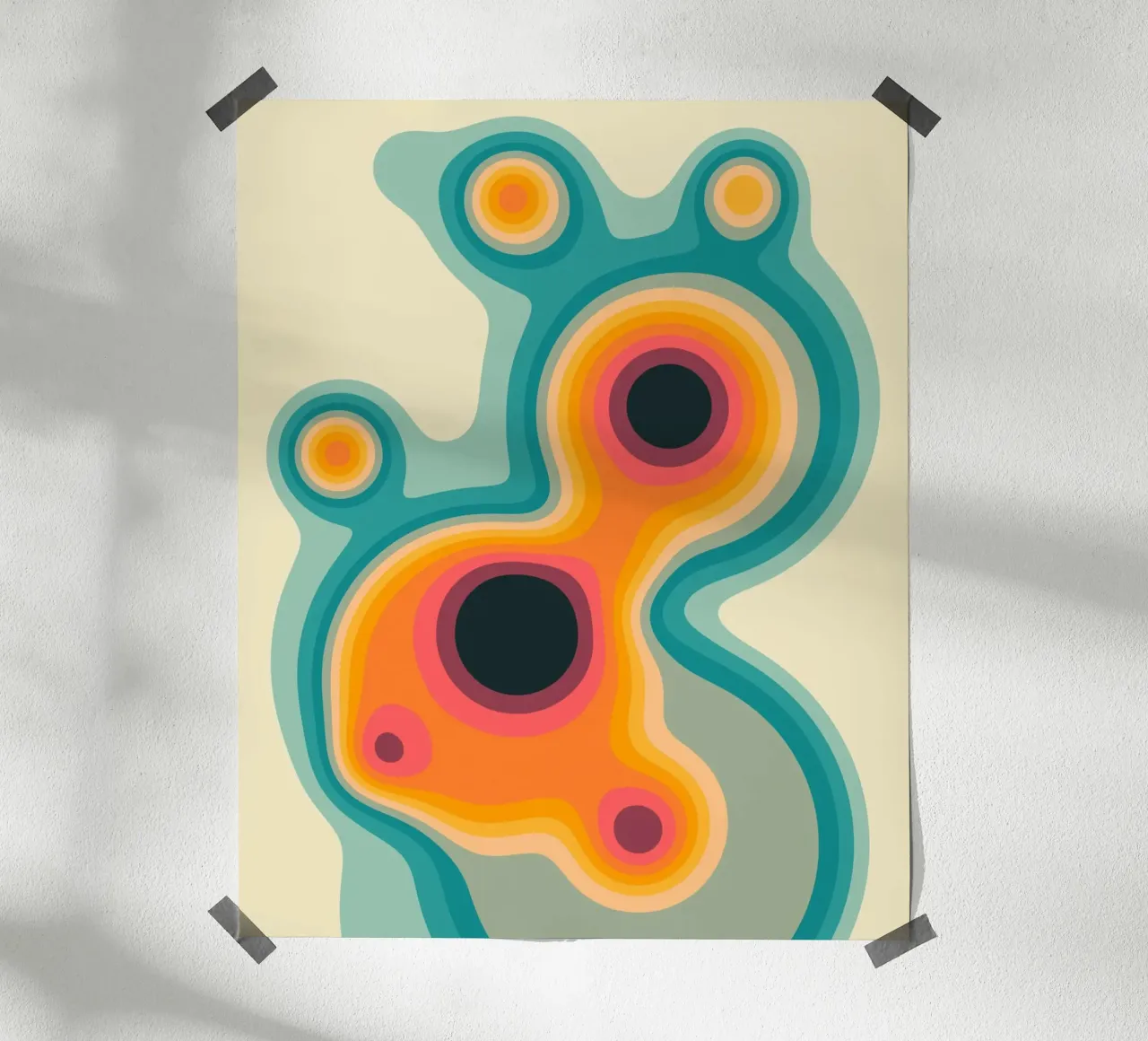 FLUSSO 1 poster con telaio in plastica da Jazzberry Blue