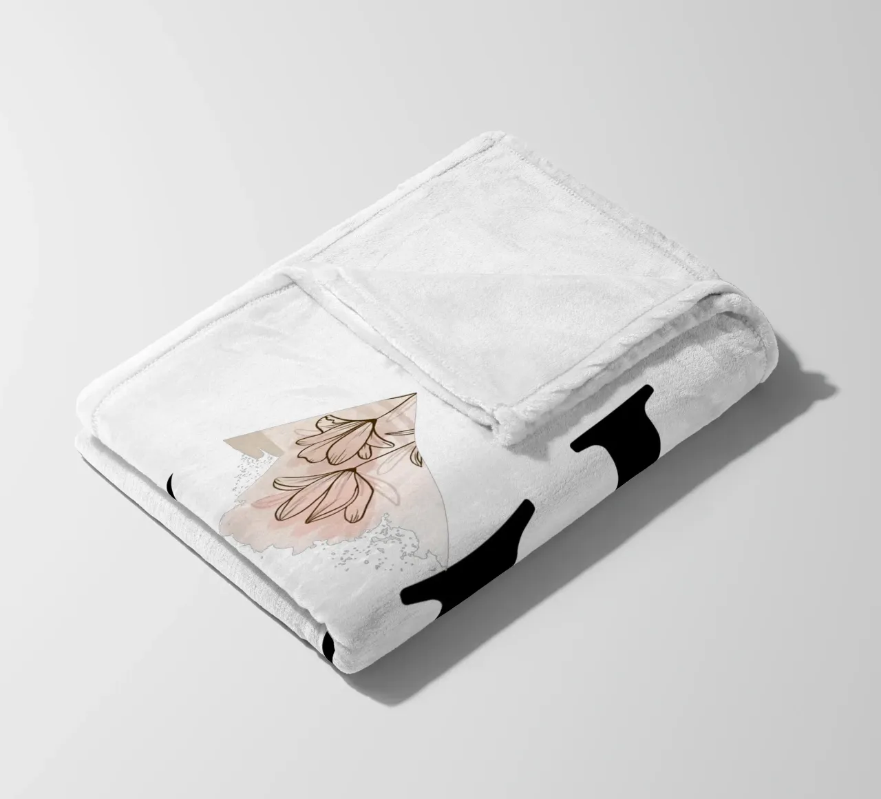 Lettere K e H con fiore - design monogramma coperta in pile da StrindesignStudio