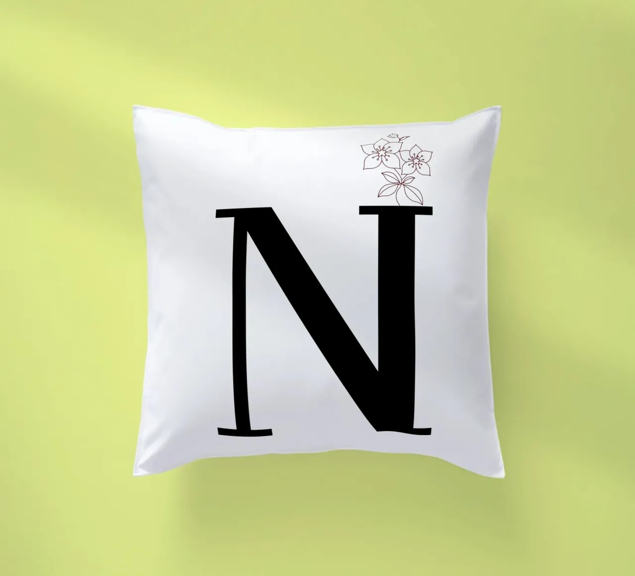 Lettera N con fiore - Elegante poster design cuscino da StrindesignStudio