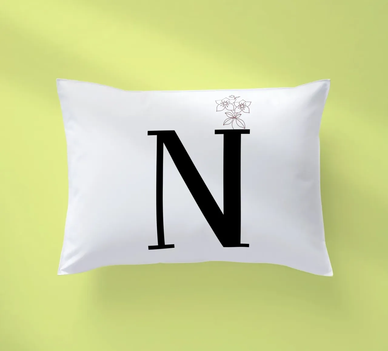 Lettera N con fiore - Elegante poster design cuscino da StrindesignStudio