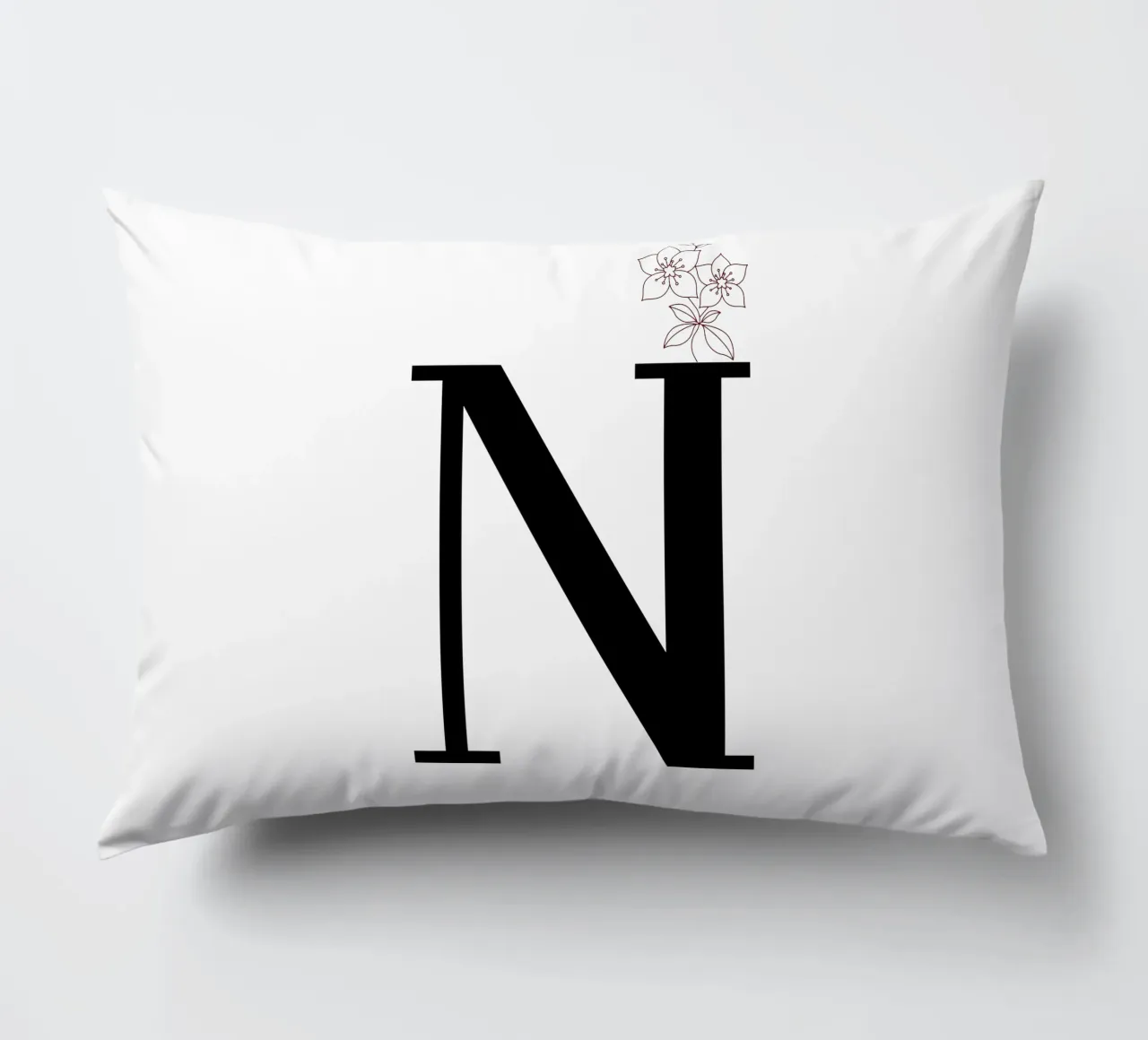 Lettera N con fiore - Elegante poster design cuscino da StrindesignStudio