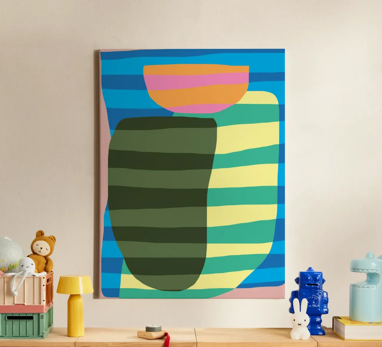 Color stripe collage 09 canvas by Little Dean