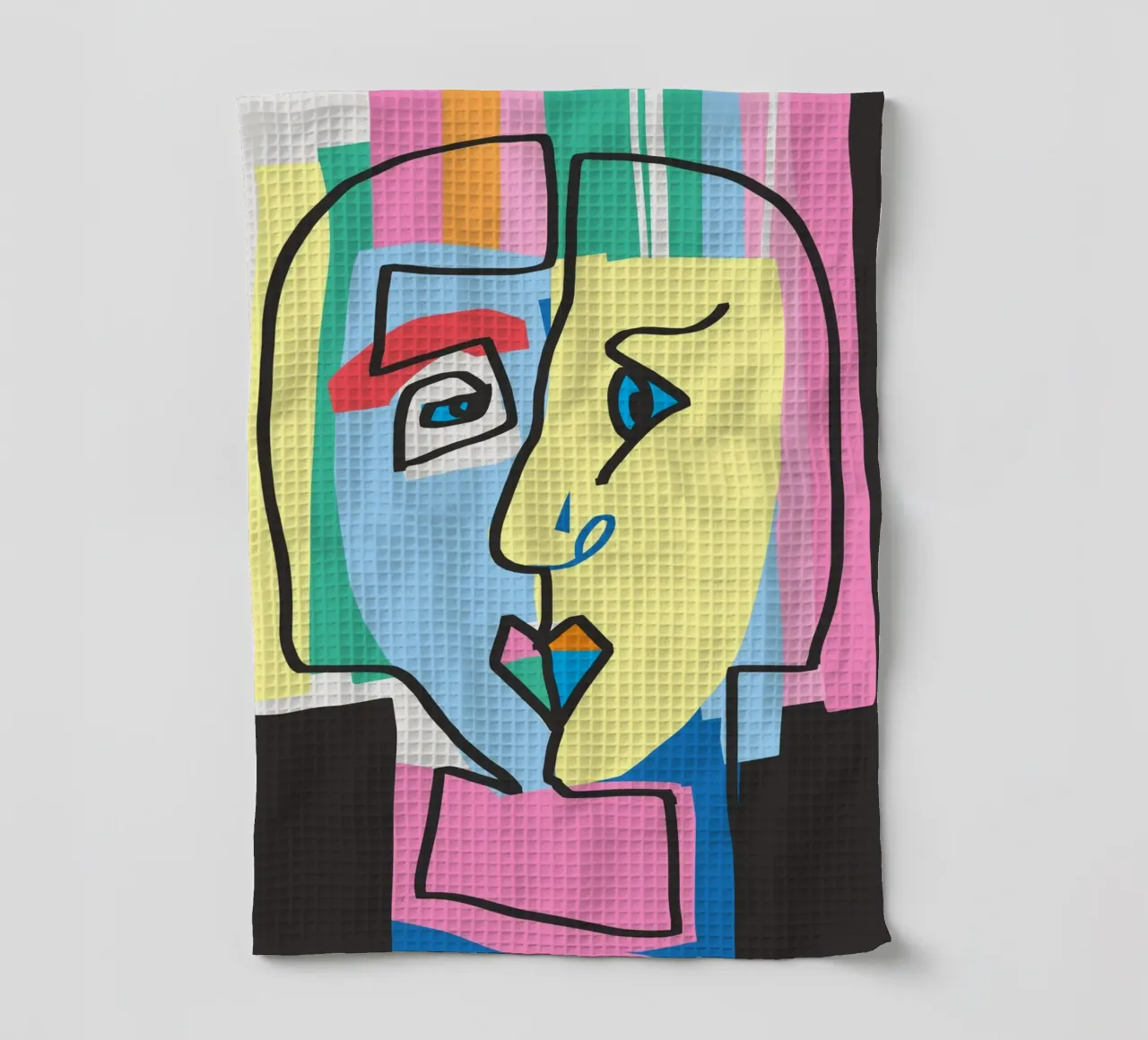 Portrait cubiste torchon de Little Dean