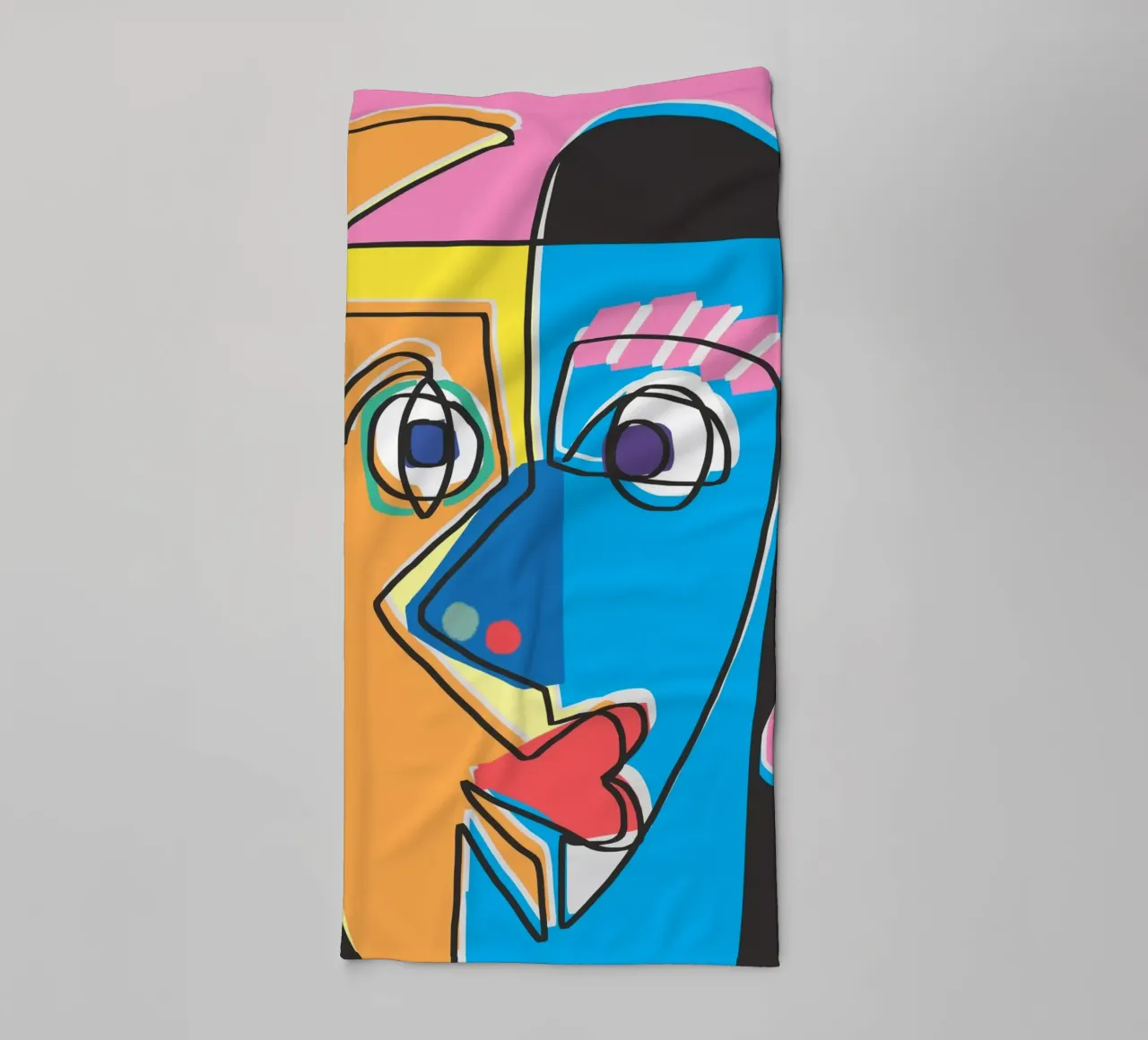 Portrait cubiste 02 serviette de bain de Little Dean