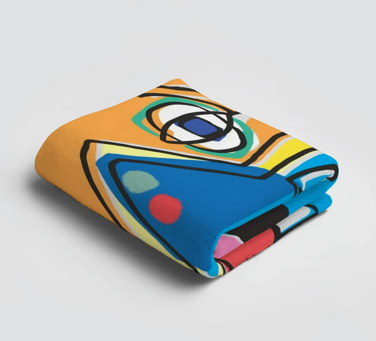 Portrait cubiste 02 serviette de bain de Little Dean