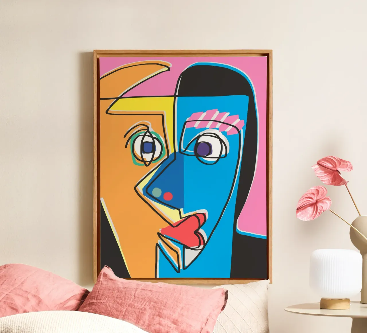 Cubism portrait 02 canvas by Little Dean