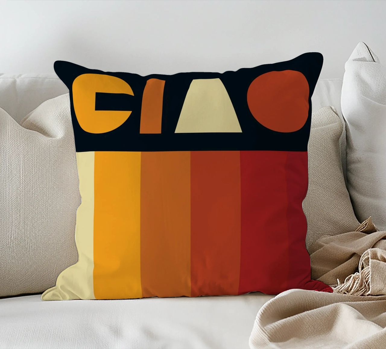 Ciao Retro Line Strip cuscino da Retro Boy Art