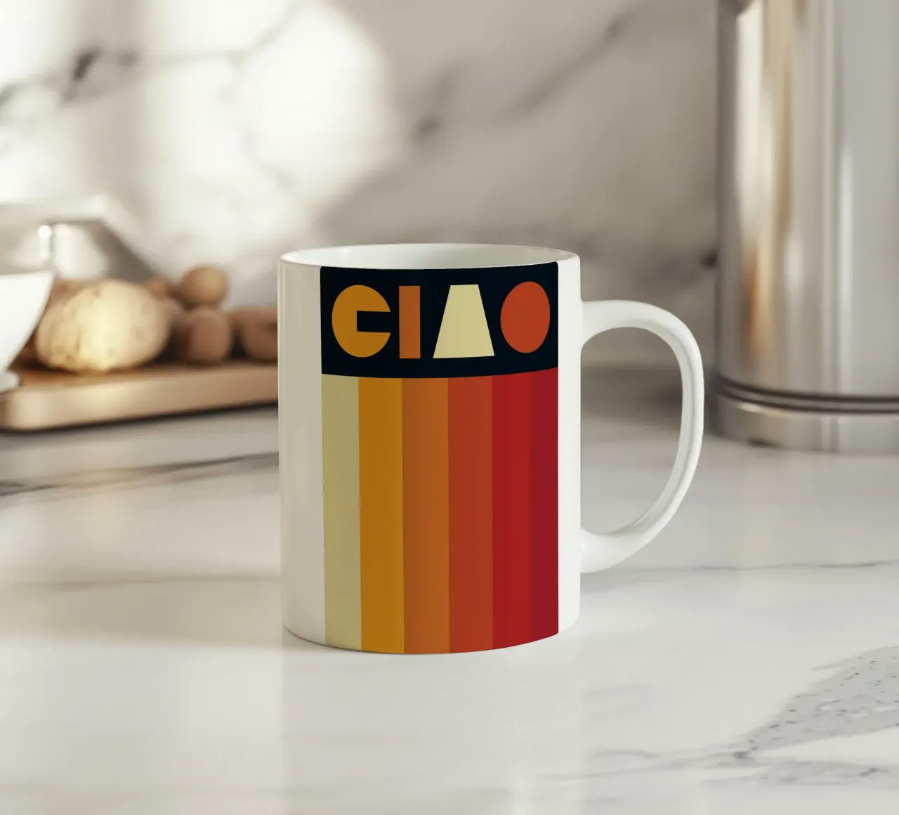 Hello Retro Line Strip mug en céramique de Retro Boy Art