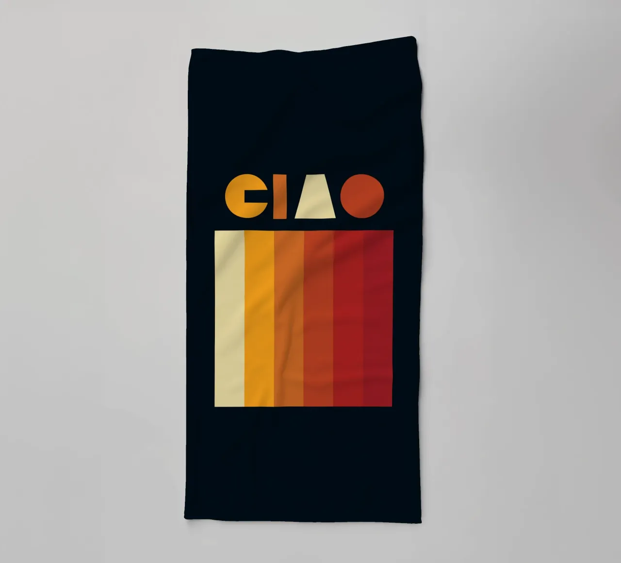 Hallo Retro Lijnstrook badhanddoek van Retro Boy Art