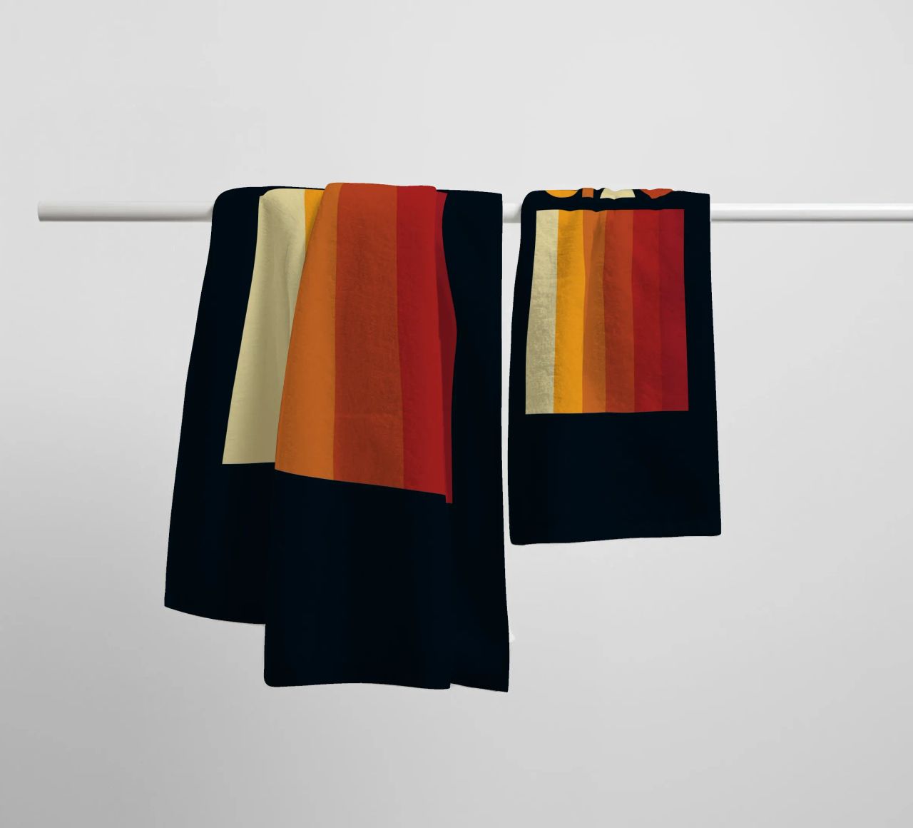 Hello Retro Line Strip towel by Retro Boy Art