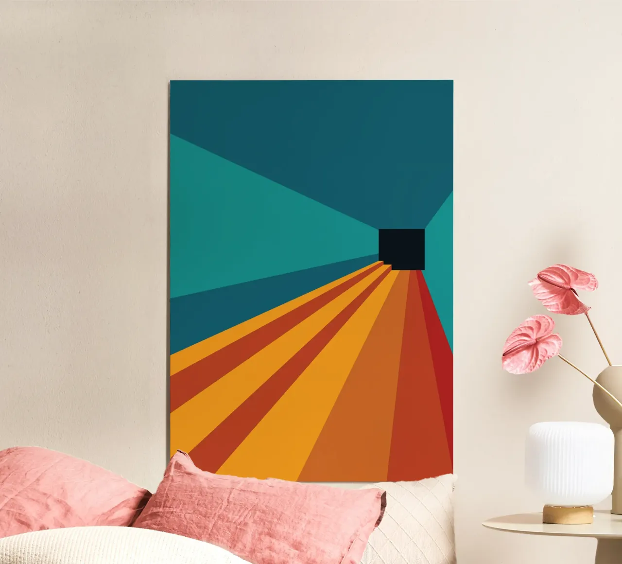 Prospettiva retrò delle scale alluminio dibond da Retro Boy Art