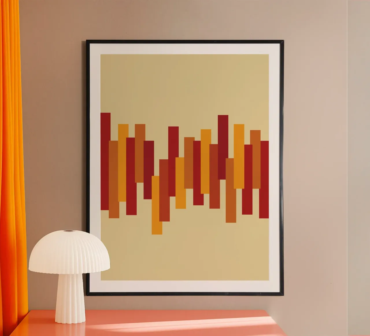 Grafico di crescita retrò poster con telaio in legno da Retro Boy Art