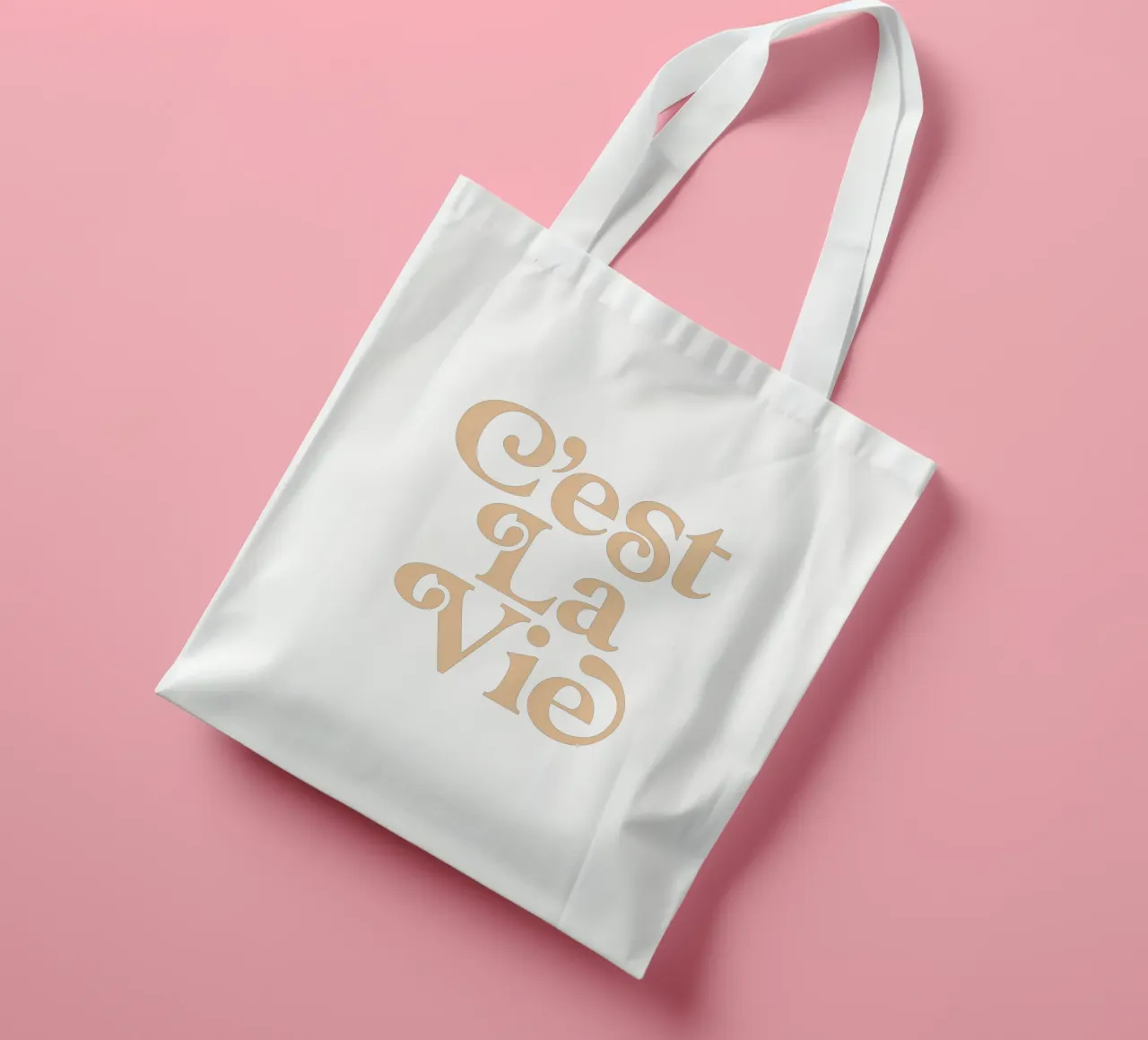 C'est La Vie Tipografia Design borsa in juta da THE MOTIVATED TYPE