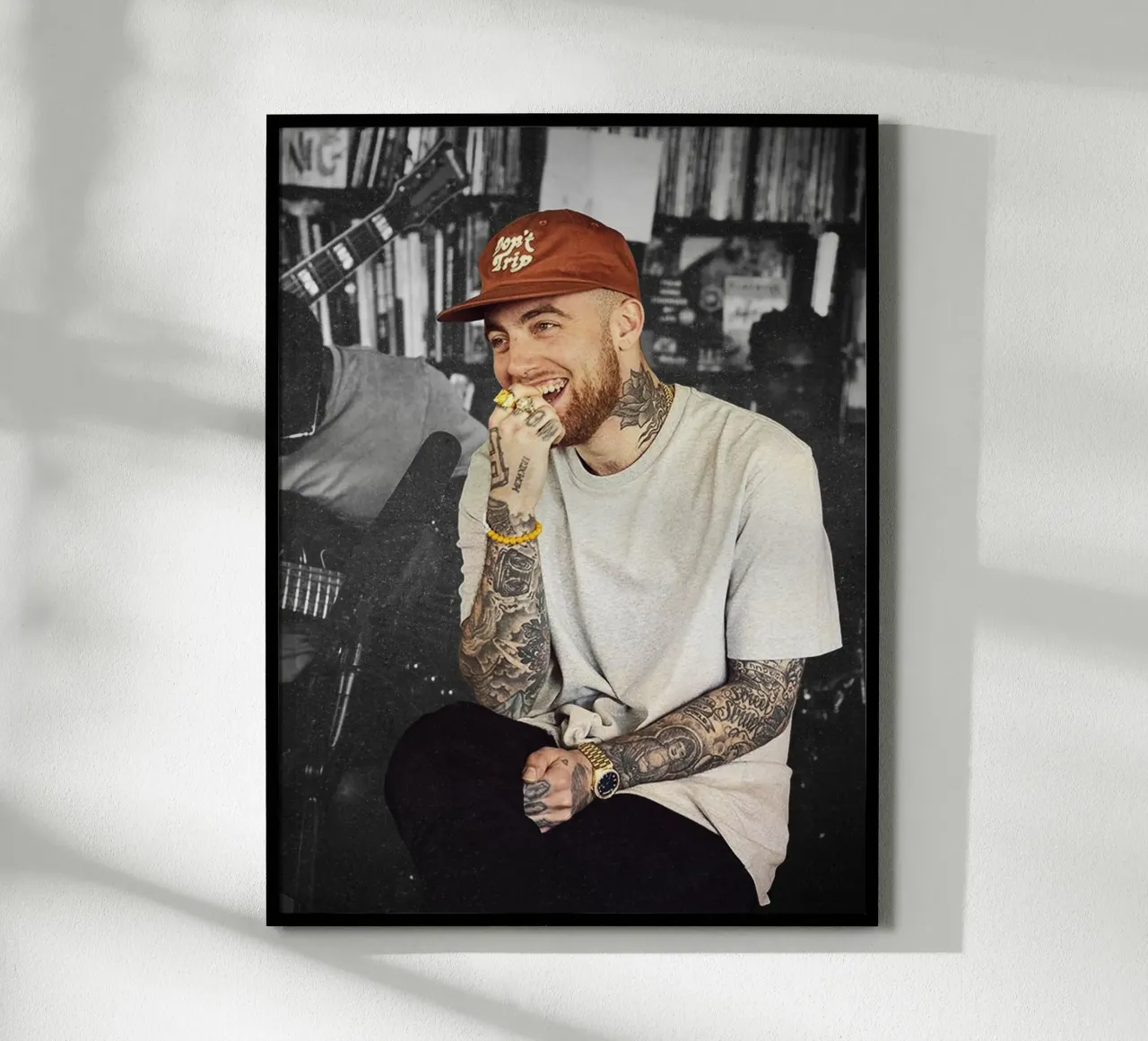 Smile Mac Miller Brown Hat Don't Trip Poster hahnemühle by rockytamoe