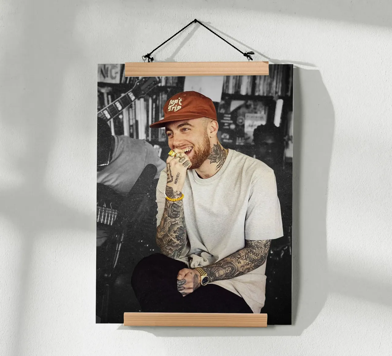 Smile Mac Miller Brown Hat Don't Trip Poster hahnemühle by rockytamoe