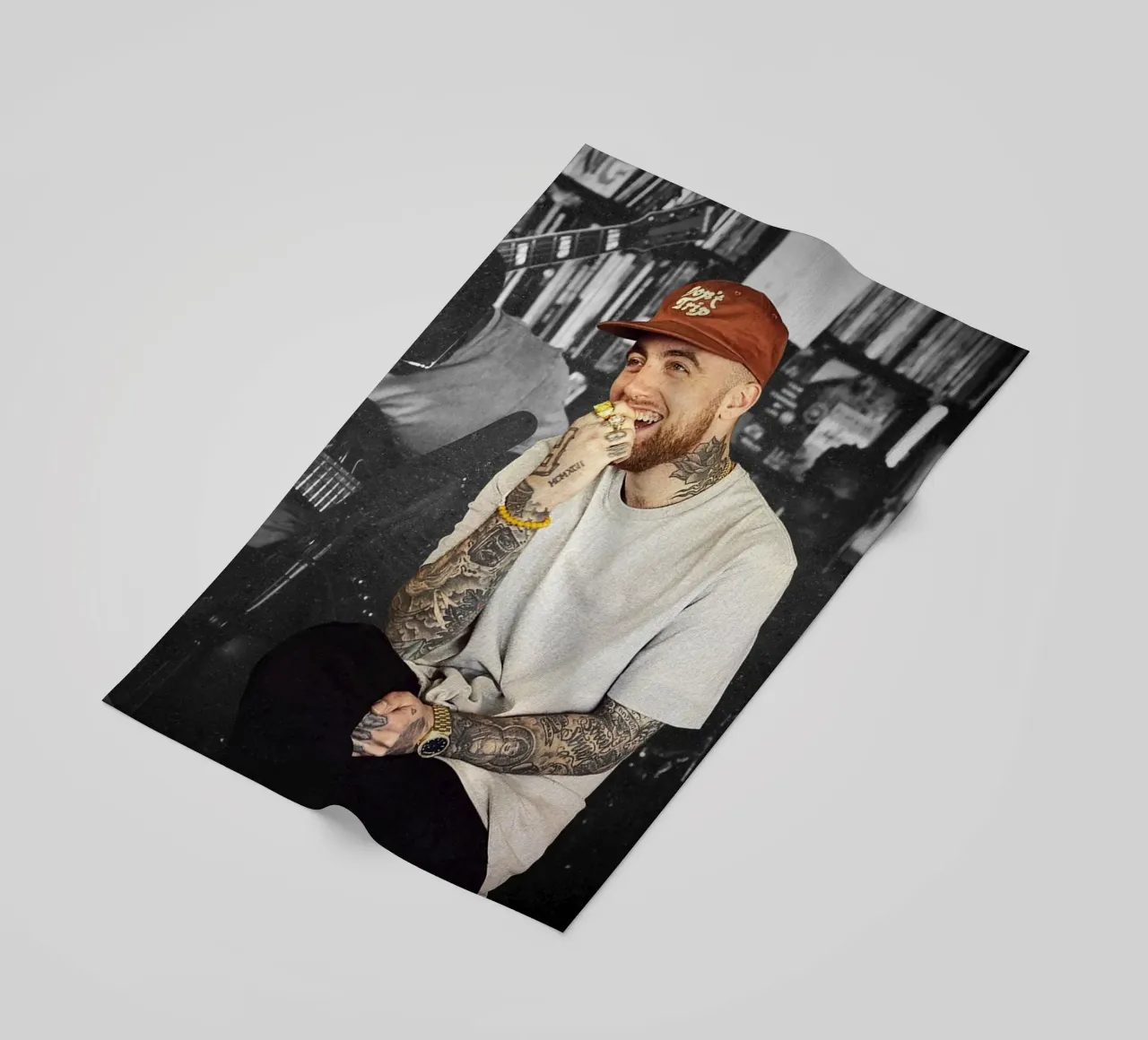 Smile Mac Miller Brown Hat Don't Trip Poster telo mare da rockytamoe