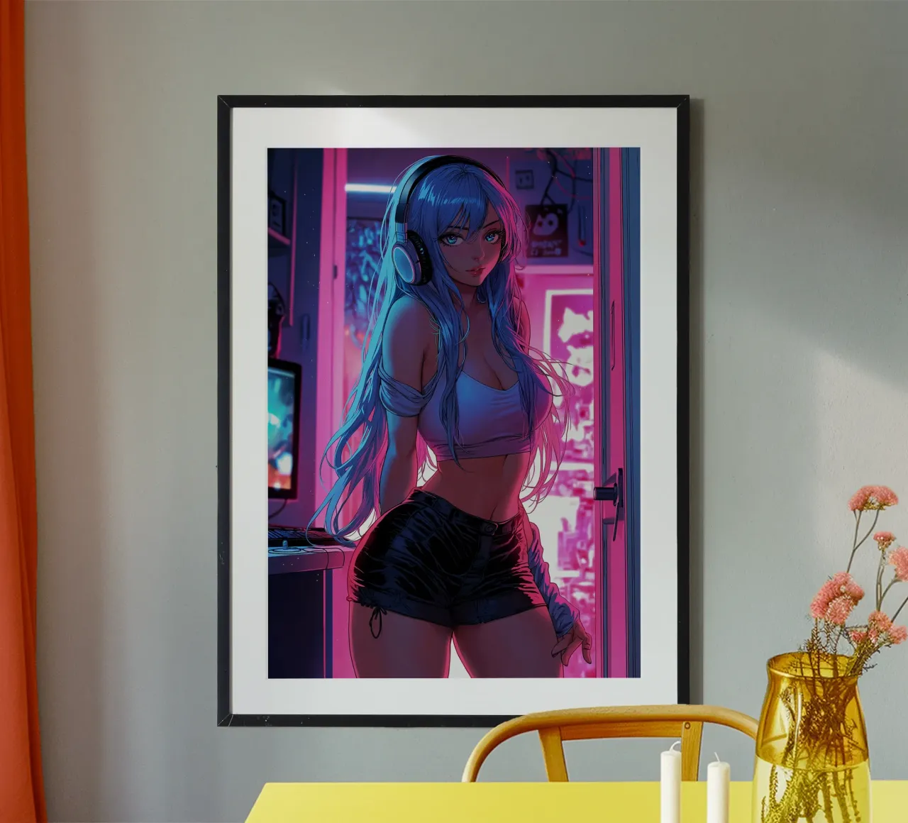 Cyberpunk Bella ragazza Anime poster da Fleur de Lys