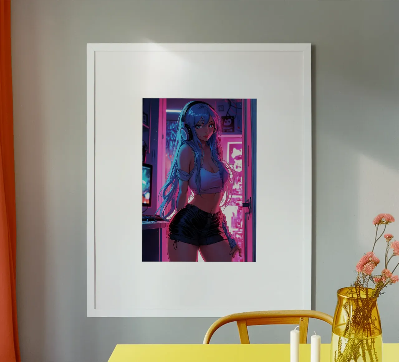 Cyberpunk Bella ragazza Anime poster da Fleur de Lys