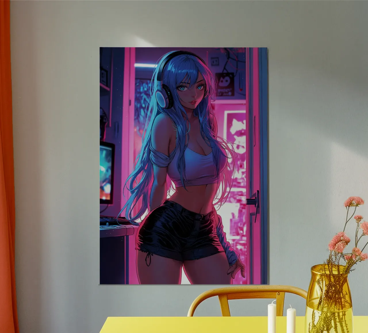 Cyberpunk Bella ragazza Anime poster da Fleur de Lys